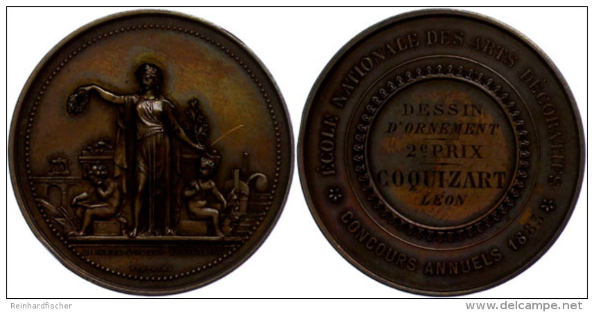 Frankreich, Kupfermedaille (Durchmesser Ca. 42mm, 34,18g),1883, Von Blondelent, Verliehen Von Der &Eacute;cole... - Other & Unclassified