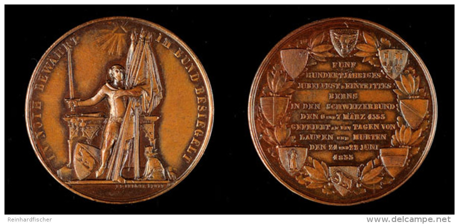 Schweiz, Bronzemedaille (41,4 Mm, 34 G),1853, Auf Das 500. Jubelfest Auf Berns Eintritt In Den Schweizerbund. Av:... - Other & Unclassified