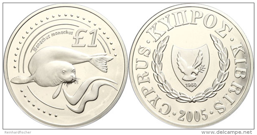 1 Lira, Silber, 2005, Robbe, Sch&ouml;n 88a, KM 76, Auflage 4000 St&uuml;ck, Mit Zertifikat In Ausgabeschatulle,... - Cyprus