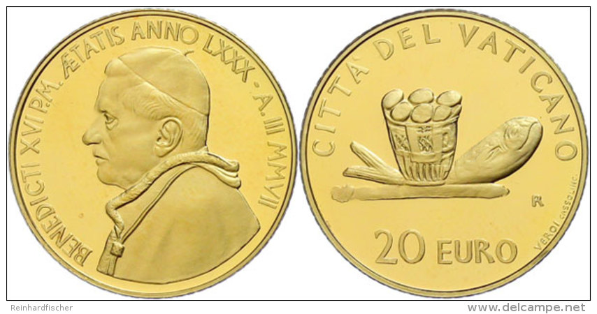 20 Euro, Gold, 2007, Sakramente Der Christlichen Initiations-Eucharistie, 917er Gold, 6 G, Fb. 449, KM 402, In... - Vatican