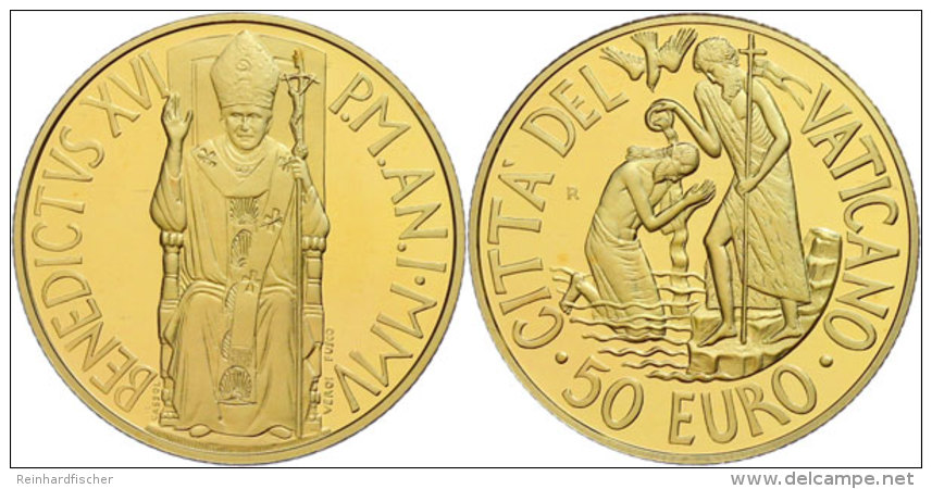 50 Euro, Gold, 2005, Sakramente Der Christlichen Initiations-Taufe, 917er Gold, 15 G, Fb. 444, KM 393, In Kapsel,... - Vatican