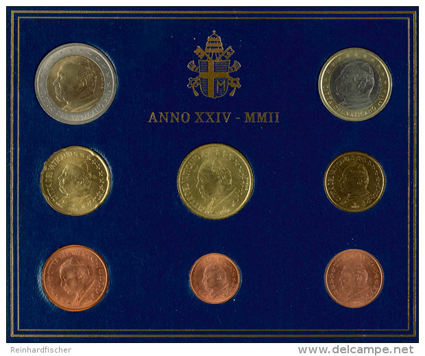 1 Cent Bis 2 Euro, 2002, Papst Johannes Paul II., Im Folder, St.  St1 Cent Till 2 Euro, 2002, Pope Johannes... - Vatican