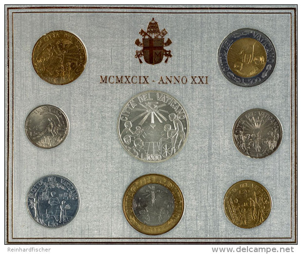 10 Lire Bis 1000 Lire, 1998, Papst Johannes Paul II., Im Folder, St.  St10 Liras Till 1000 Liras, 1998, Pope... - Vatican