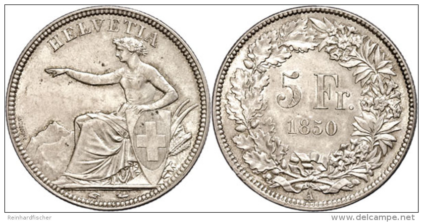 5 Franken, 1850, HMZ 2-1197a, Vz.  Vz5 Franc, 1850, HMZ 2-1197a, Extremley Fine  Vz - Other & Unclassified