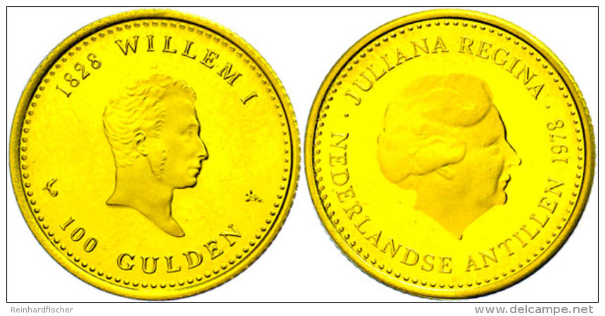 Antillen, 100 Gulden, Gold, 1978, Aus PP.  Antilles, 100 Guilder, Gold, 1978, From PP. - Other & Unclassified