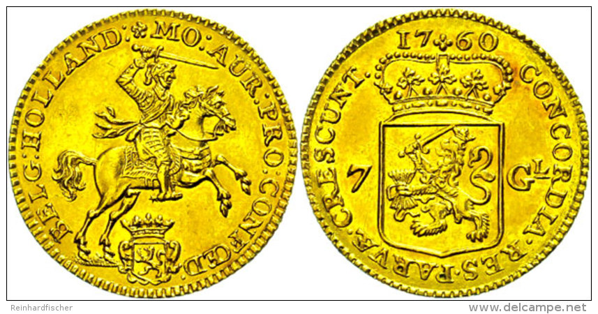Westfriesland, 7 Gulden (1/2 Goldener Reiter), 1760, Fb. 299, Delm 844, Vz.  VzWest Friesland, 7 Guilder (1 / 2... - Other & Unclassified