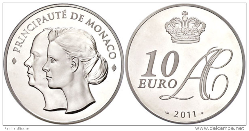 10 Euro, 2011, Albert II., Auf Die Hochzeit, Auflage Nur 4000 St&uuml;ck!, Mit Zertifikat In Schatulle Und OVP, PP.... - Other & Unclassified