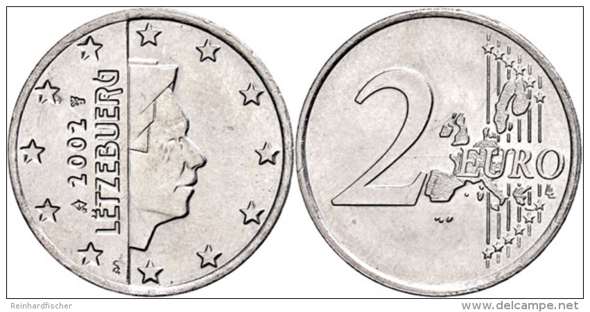 2 Euro, 2002, Henri, Gepr&auml;gt Auf Einer Ganzen Nickelronde (8,77g), Riffelrand, Kl. Rf., Vz. Sehr Selten! ... - Luxembourg