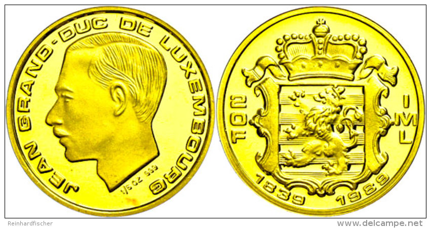 20 Francs, Gold, 1989, Jean, 150 Jahre Unabh&auml;ngigkeit, Fb. 12, Mit Zertifikat In Ausgabefolder, PP  PP20... - Luxembourg