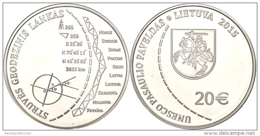 20 Euro, 2015, UNESCO World Heritage, Im Etui Mit OVP Und Zertifikat, 3.000 St&uuml;ck, Angelaufen, PP.  PP20... - Lithuania