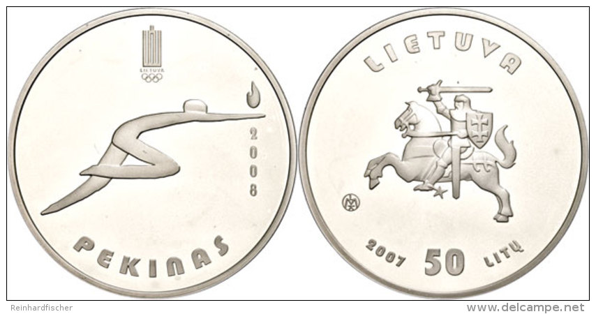 50 Litu, 2007, XXIX. Olympische Sommerspiele In Beijing, KM 152, Sch&ouml;n 85, Im Papieretui Mit Kapsel Und... - Lithuania