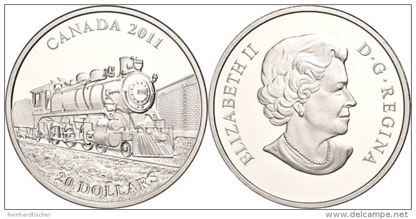 20 Dollars, 2011, Kanadische Lokomotiven - Die D10, KM 1134, Sch&ouml;n 1035, Im Etui Mit OVP Und Zertifikat,... - Canada