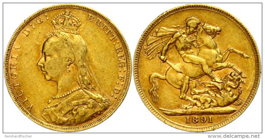 Sovereign, 1891, Victoria, Fb. 392, Ss.  SsSovereign, 1891, Victoria, Fb. 392, Very Fine.  Ss - Other & Unclassified