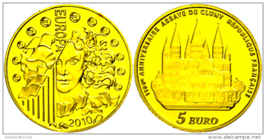 5 Euro, Gold, 2010, Europ&auml;ische W&auml;hrungsunion - Benediktinerkloster (910), KM 1680, Sch&ouml;n 1096, Im... - Autres & Non Classés