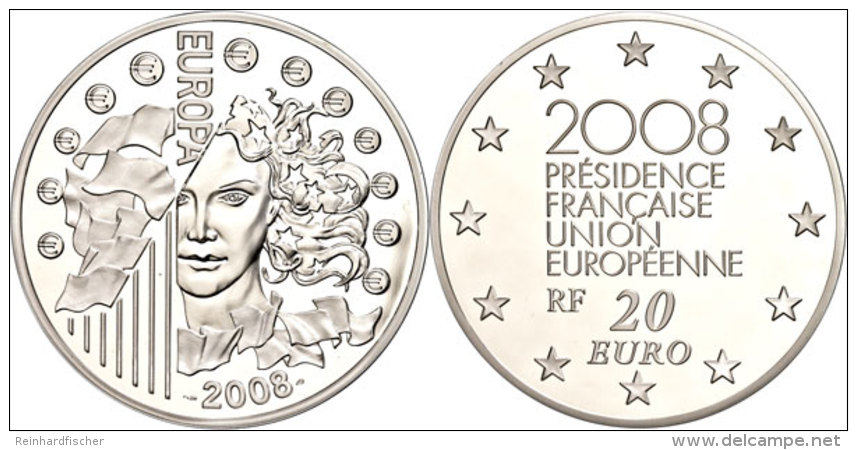 20 Euro, 2008, Europ&auml;ische W&auml;hrungsunion, KM 1529, Sch&ouml;n 963, Im Etui Mit OVP Und Zertifikat, Nr.... - Autres & Non Classés
