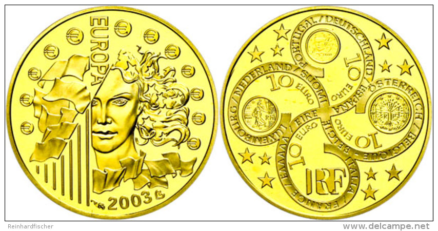 10 Euro, Gold, 2003, Fb. B5, In Kapsel, PP.  PP10 Euro, Gold, 2003, Fb. B5, In Capsule, PP.  PP - Autres & Non Classés