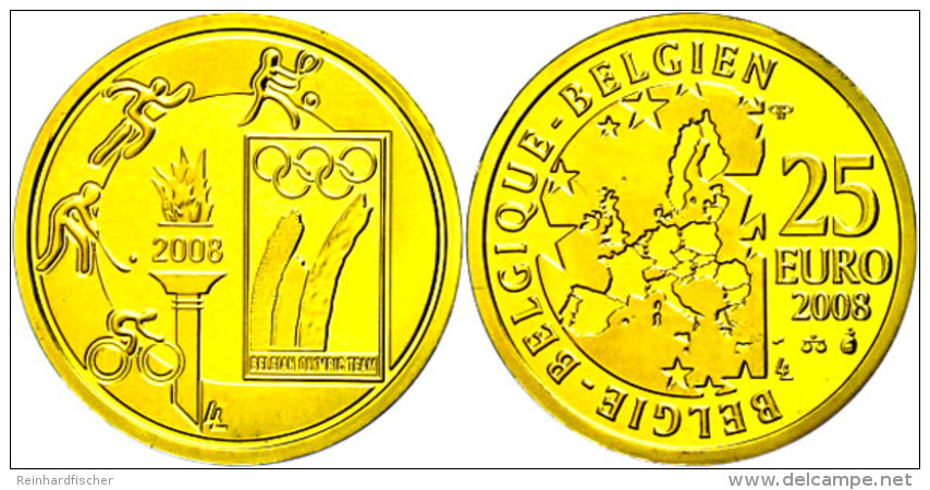 25 Euro, Gold, 2008, XXIX. Sommerspiele In Beijing, KM 269, Sch&ouml;n 253, Im Holzetui Mit Kapsel Und Zertifikat,... - Other & Unclassified