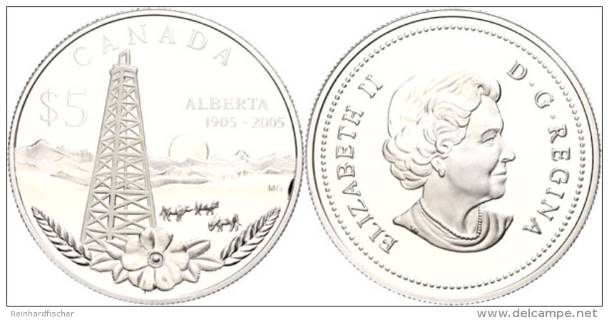 5 Dollars, 2005, 100 Jahre Alberta, KM 554, Sch&ouml;n 616, Im Etui Mit OVP Und Zertifikat, Auflage Nur 20.000... - Other & Unclassified