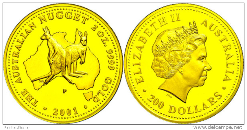200 Dollars, Gold, 2001, K&auml;nguru, 2 Unzen Gold, Auflage Lt. Sch&ouml;n Nur Max. 300 St&uuml;ck! Sch&ouml;n... - Other & Unclassified