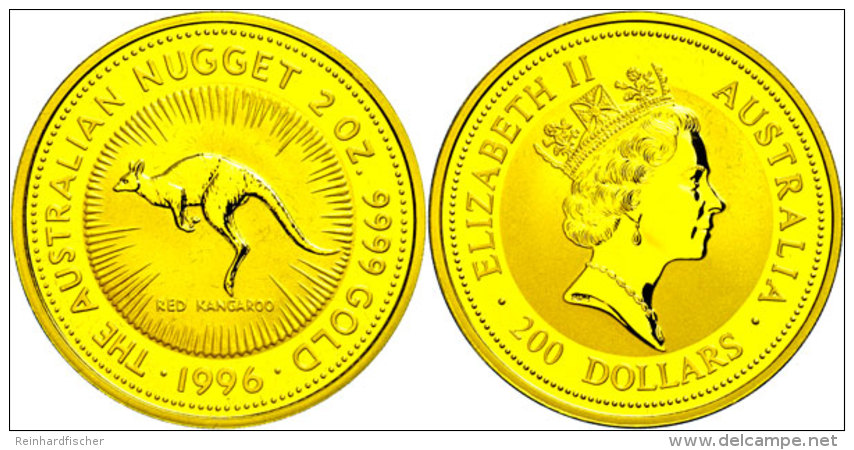 200 Dollars, Gold, 1996, K&auml;nguru, 2 Unzen Gold, Auflage Lt. Sch&ouml;n Nur 125 St&uuml;ck! Sch&ouml;n 334, In... - Other & Unclassified