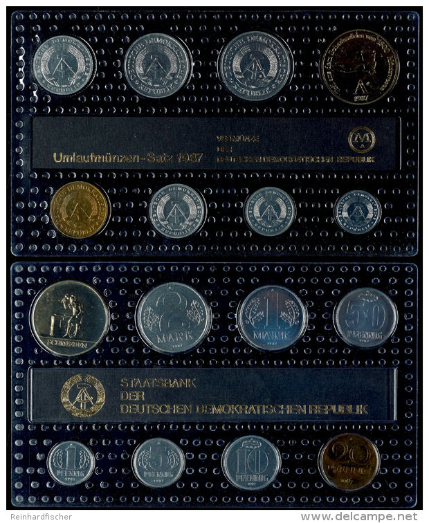 1 Pfennig Bis 2 Mark, 1987, Minisatz, Schmieden, In Noppenfolie, St.  St1 Penny Till 2 Mark, 1987, Mini... - Mint Sets & Proof Sets