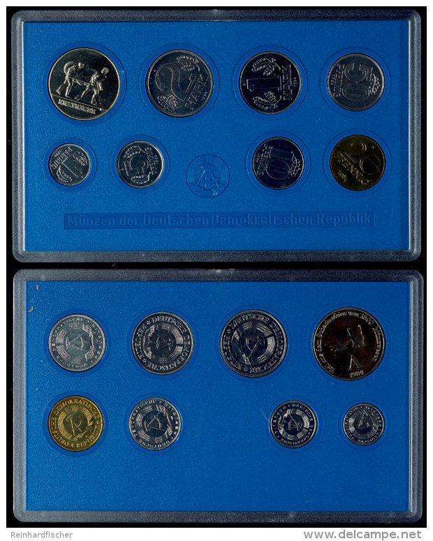 1 Pfennig Bis 2 Mark, 1984, Minisatz, Erzt&auml;ger, Auflage Nur 4.000 St&uuml;ck, In Hartplastik, St.  St1... - Mint Sets & Proof Sets