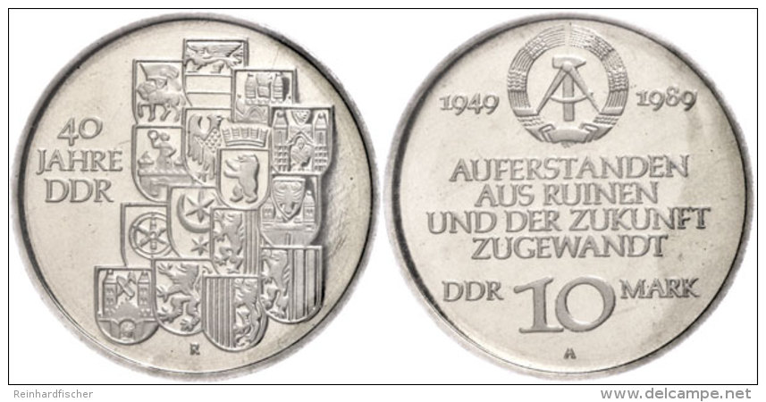 10 Mark, 1989, 40 Jahre DDR, Original Verschwei&szlig;t, PP., Katalog: J. 1630 PP10 Mark, 1989, 40 Years German... - Other & Unclassified