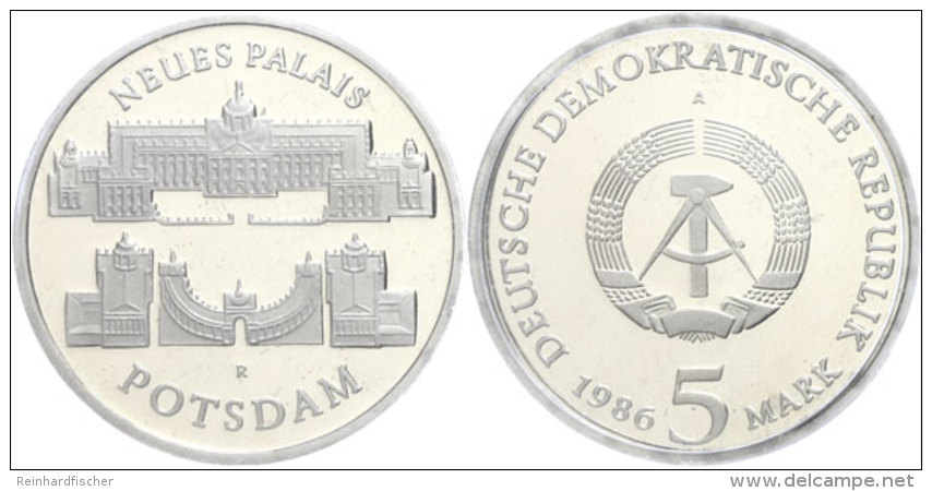 5 Mark, 1986, Neues Palais Potsdam, In Hartplastik Verplombt, PP., Katalog: J. 1610 PP5 Mark, 1986, New Palace... - Other & Unclassified