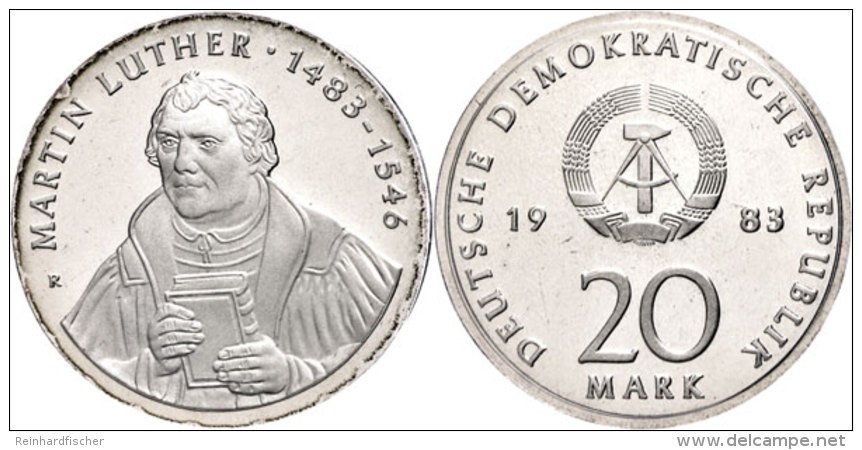 20 Mark, 1983, Luther, In Hartplastik Verplombt, PP., Katalog: J. 1591 PP20 Mark, 1983, Luther, In UPVC Sealed,... - Autres & Non Classés