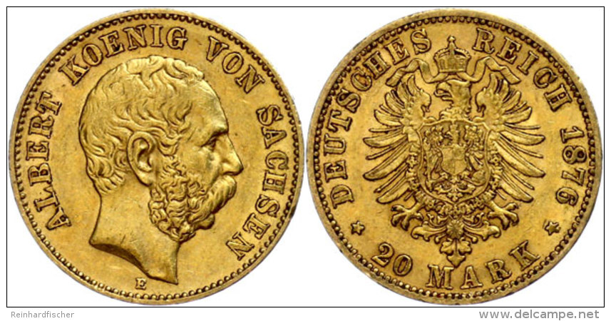 20 Mark, 1876, Albert, Ss-vz., Katalog: J. 262 Ss-vz20 Mark, 1876, Albert, Very Fine To Extremly Fine.,... - Autres & Non Classés