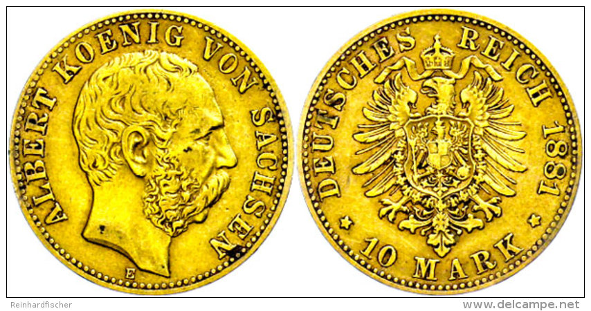 10 Mark, 1881, Albert, Ss., Katalog: J. 261 Ss10 Mark, 1881, Albert, Very Fine., Catalogue: J. 261 Ss - Other & Unclassified