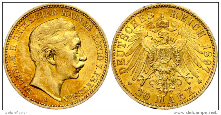 20 Mark, 1897, Wilhelm II., Ss., Katalog: J. 252 Ss20 Mark, 1897, Wilhelm II., Very Fine., Catalogue: J. 252 Ss - Other & Unclassified