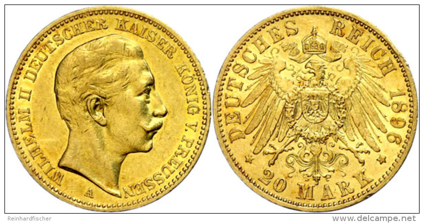 20 Mark, 1896, Wilhelm II., Ss-vz., Katalog: J. 252 Ss-vz20 Mark, 1896, Wilhelm II., Very Fine To Extremly... - Autres & Non Classés