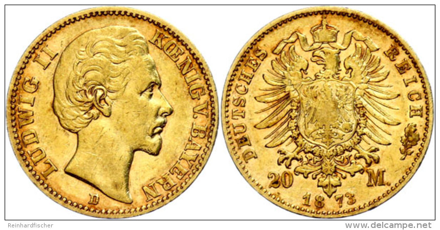 20 Mark, 1873, Ludwig II., Ss., Katalog: J. 194 Ss20 Mark, 1873, Ludwig II., Very Fine., Catalogue: J. 194 Ss - Other & Unclassified