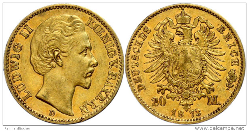 20 Mark, 1873, Ludwig II., Ss., Katalog: J. 194 Ss20 Mark, 1873, Ludwig II., Very Fine., Catalogue: J. 194 Ss - Other & Unclassified