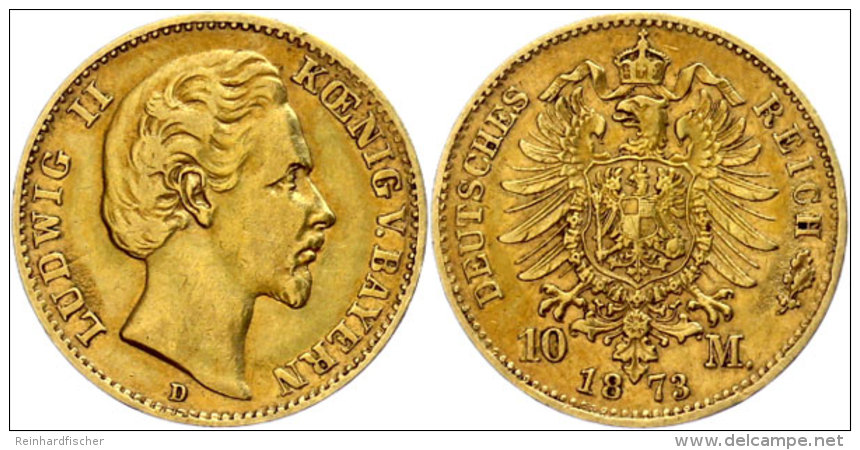 10 Mark, 1873, Ludwig II., Ss., Katalog: J. 193 Ss10 Mark, 1873, Ludwig II., Very Fine., Catalogue: J. 193 Ss - Other & Unclassified