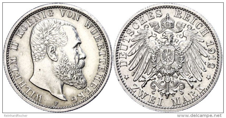 2 Mark, 1912, Wilhelm II., Min Poliert, Vz., Katalog: J. 174 Vz2 Mark, 1912, Wilhelm II., Min Polished,... - Other & Unclassified