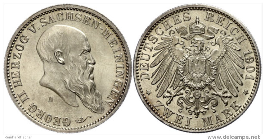 2 Mark, 1901, Georg II., J. 149, F. St., Katalog: J. 149 2 Mark, 1901, Georg II., J. 149, F. St., Catalogue: J.... - Other & Unclassified