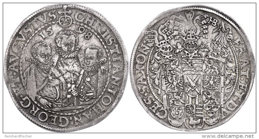 Taler, 1598, Christian II., Johann Georg Und August, Schnee 754, Dav. 9820, Ss.  SsThaler, 1598, Christian II.,... - Other & Unclassified