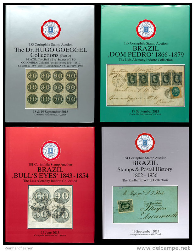 Brasilien Klassik - 181. Und 183.-185. Corinphila Auktion, 4 Neuwertige Kataloge, Dabei Die "Alemany Indarte... - Other & Unclassified