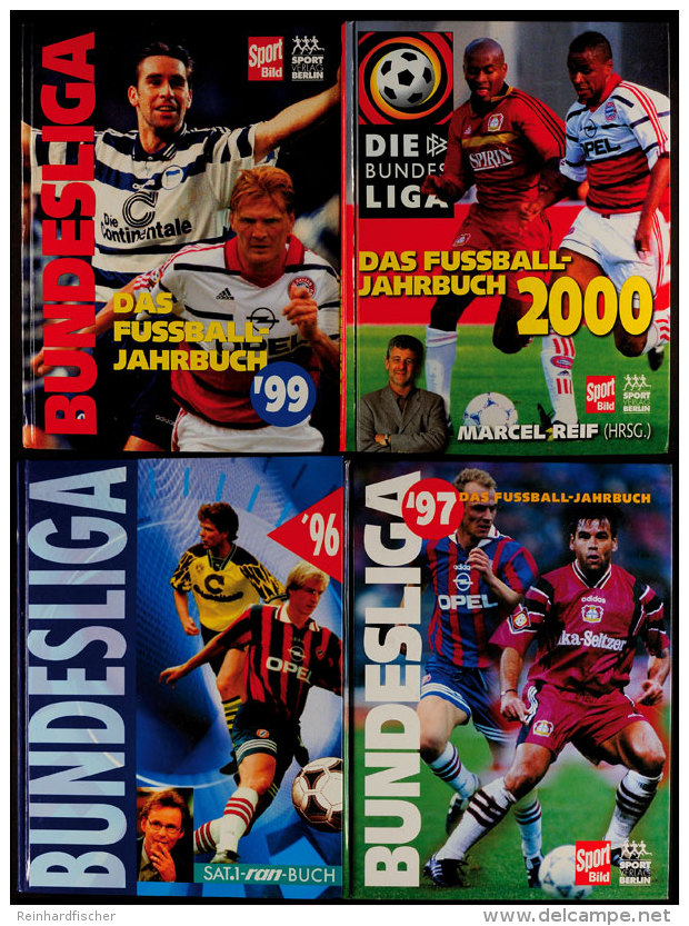 FUSSBALL-BUNDESLIGA-Jahrb&uuml;cher, 4 Gut Erhaltene Exemplare Von 1996, 1997, 1999, 2000.  Soccer National... - Autres & Non Classés