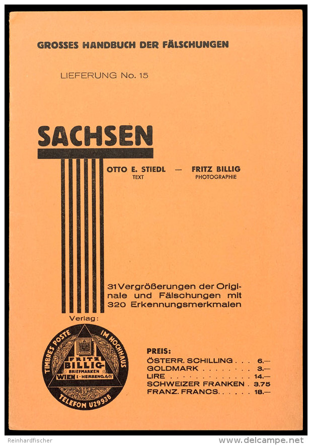 Stiedl/Billig - Gro&szlig;es Handbuch Der F&auml;lschungen - SACHSEN (Lieferung 15), Guter Erhaltung  Stiedl /... - Other & Unclassified