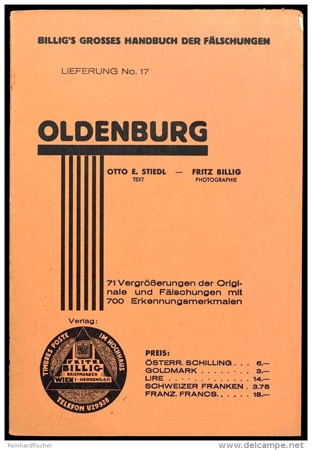 Stiedl/Billig - Gro&szlig;es Handbuch Der F&auml;lschungen - OLDENBURG (Lieferung 17), Guter Erhaltung  Stiedl... - Other & Unclassified