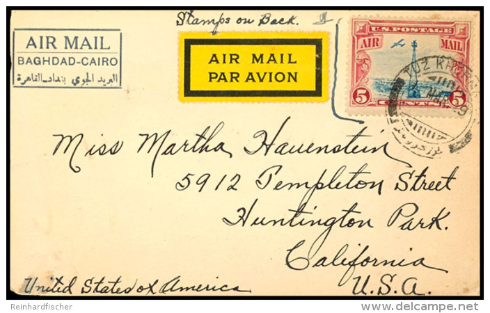 1929, Luftpost-Vordruckbrief "....BAGHDAD-CAIRO..." Mit R&uuml;ckseitiger Irakischer Frankatur Aus TUZ KHORMATZ... - Iraq