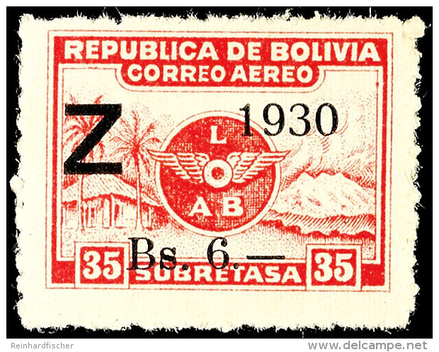1,50 Bs. Bis 6 Bs. "Anschlussdienst An Das Luftschiff Graf Zeppelin", Flugpostausgabe 1930, Tadellos Ungebraucht,... - Bolivia