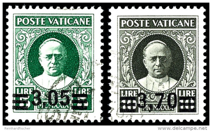 1934, 80 Cent Bis 10 Lire Freimarken Papst Pius XI Mit Neuem Wertaufdruck "40" Bis 3,70", So Genannter... - Other & Unclassified