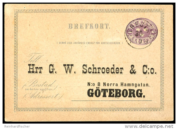6 &Ouml;re, Ganzsachenkarte Mit Firmenzudruck Von "LYRESTADT 30 10 1879" Nach G&ouml;teborg, Katalog: P1CII GA6... - Other & Unclassified