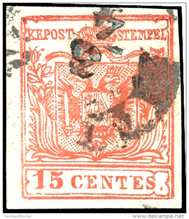 15 Centimes Rot, Mail&auml;nder Postf&auml;lschung In Type I, Voll- Bis Breitrandiges Und Farbfrisches... - Lombardy-Venetia