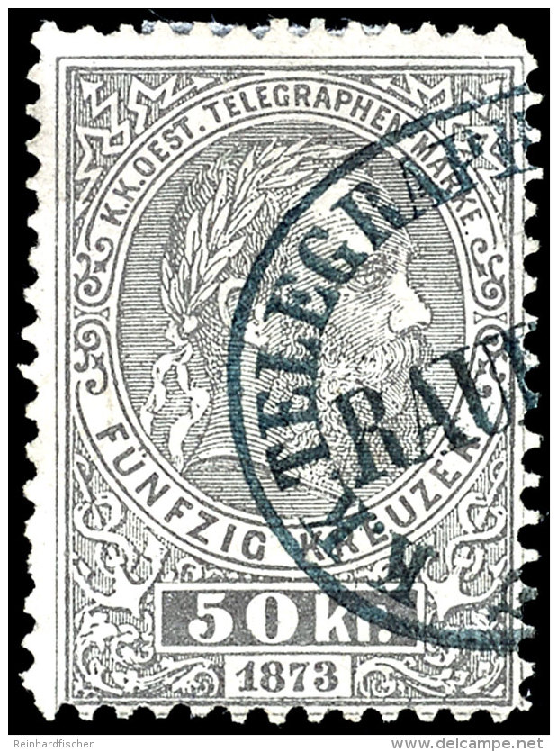 50 Kr. Grau, Buchdruck, Gez. 10 1/2, Gestempelt, Sign. Ferchenbauer Mi. 1200,-, Katalog: 6Aa O50 Kr. Gray,... - Other & Unclassified