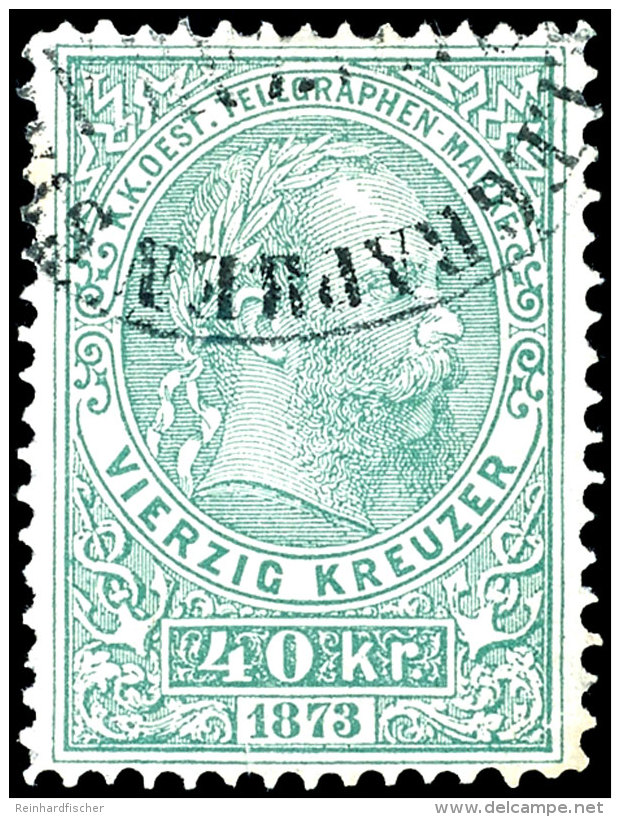 20 Kr. Blau Und 40 Kr. Gr&uuml;n (kleine Fleckchen), Buchdruck, Gez. 10 1/2, Gestempelt, Sign. Ferchenbauer Bzw.... - Other & Unclassified